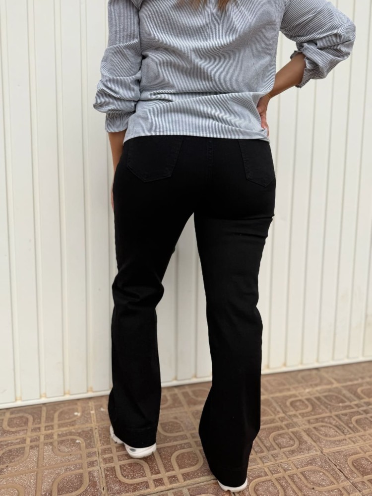 Pantalón Miss Botones Negro