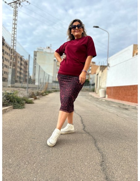 Camiseta Oversize Granate