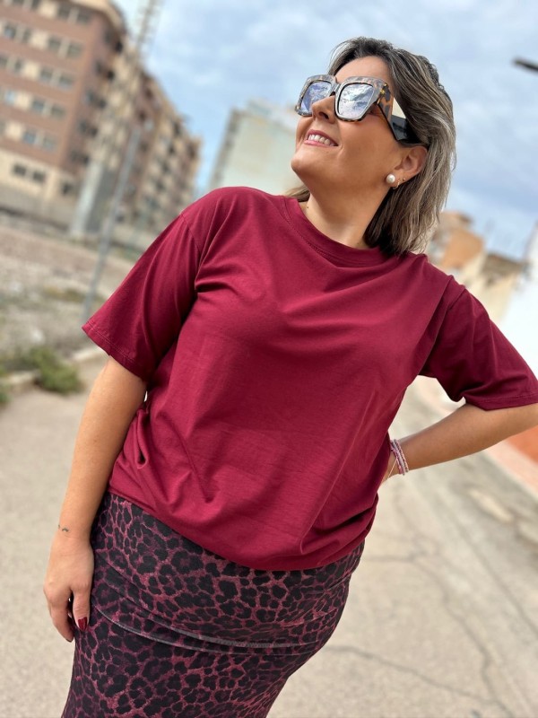 Camiseta Oversize Granate