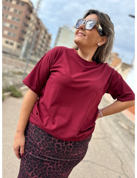 Camiseta Oversize Granate