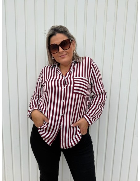 Camisa Rayas Granate