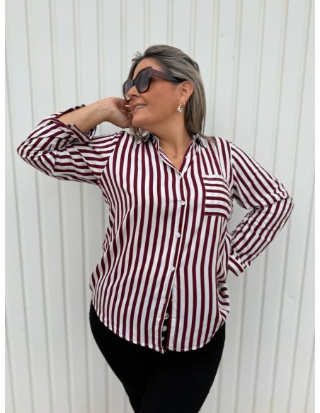 Camisa Rayas Granate