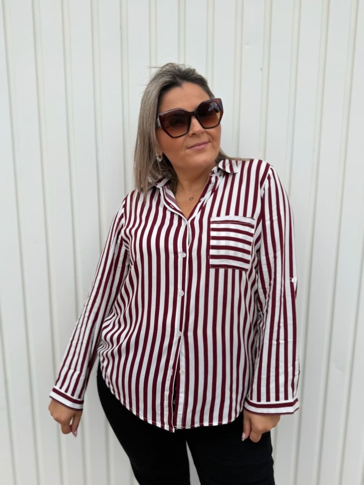 Camisa Rayas Granate