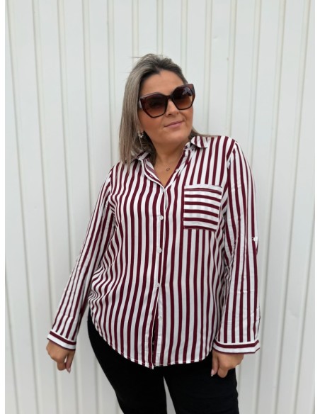 Camisa Rayas Granate