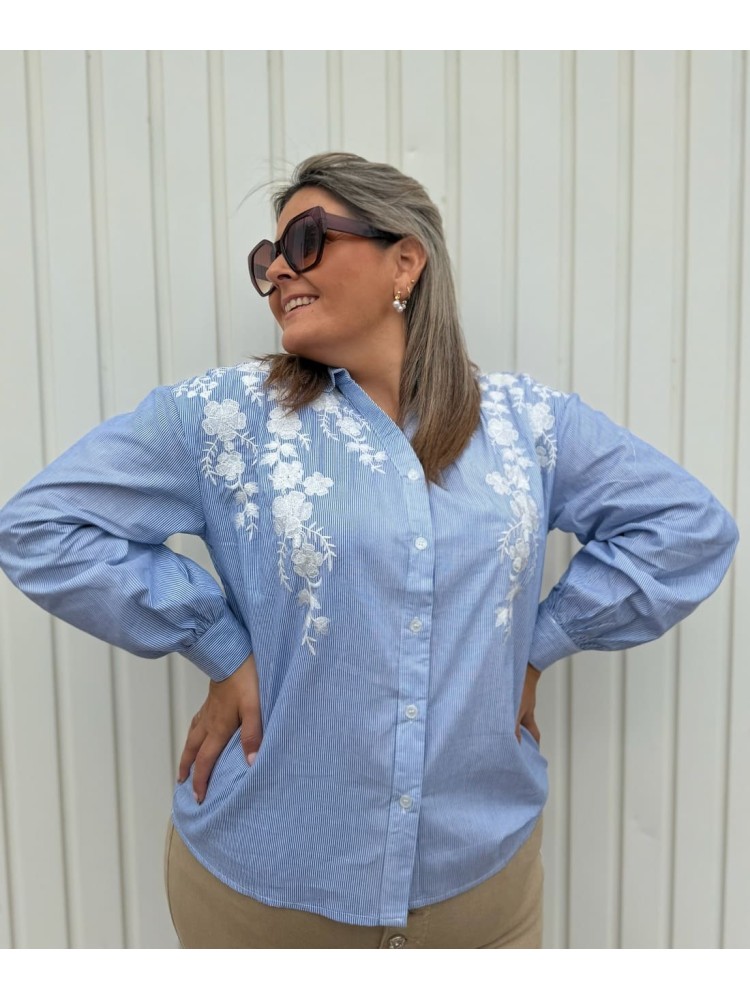 Camisa Rayas Bordada