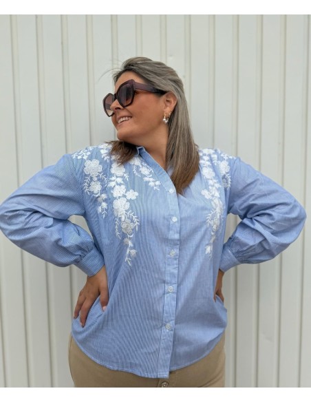 Camisa Rayas Bordada