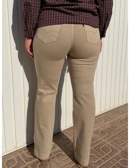 Pantalón Recto Beige