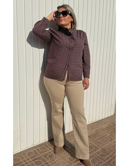 Pantalón Recto Beige