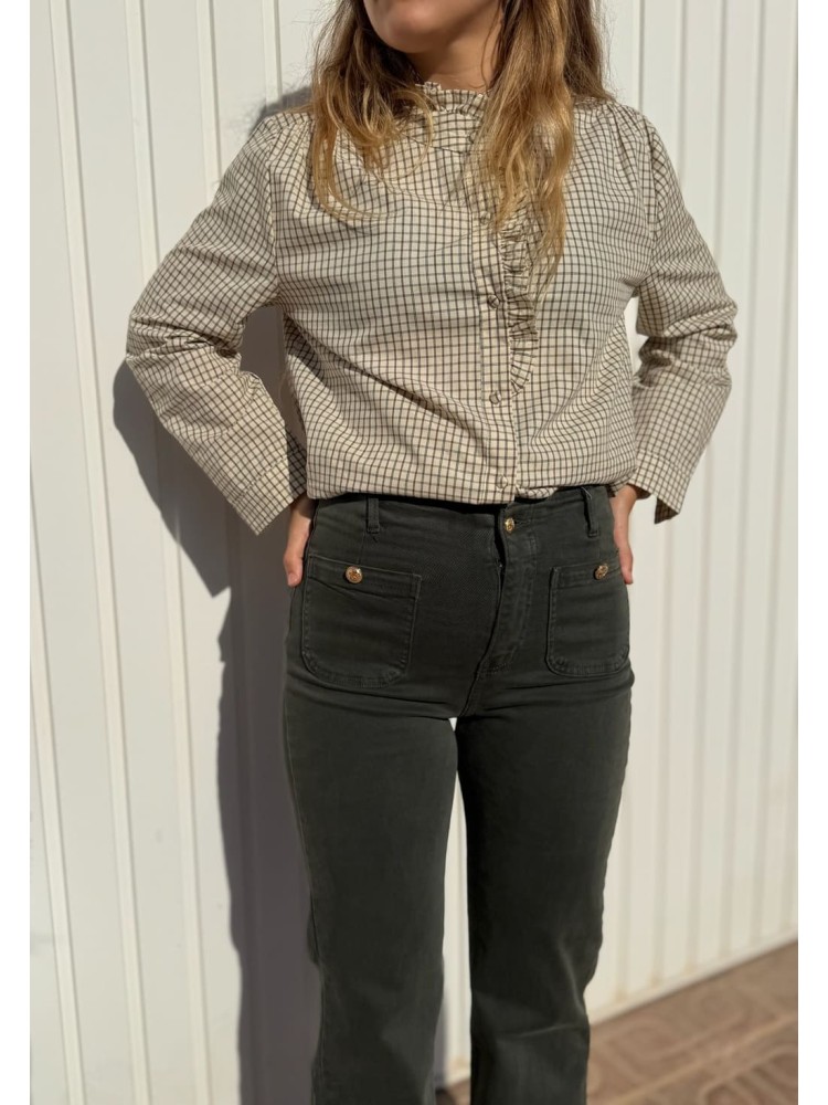 Camisa Vichy Volante