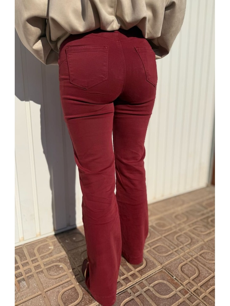 Pantalón Recto Granate