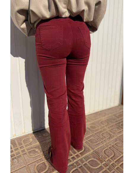 Pantalón Recto Granate