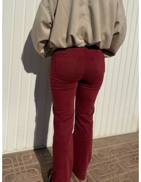 Pantalón Recto Granate