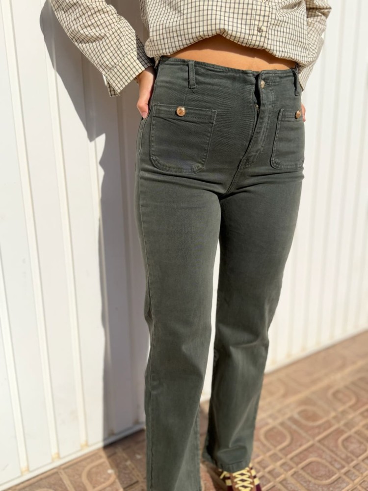 Pantalón Verde Bolsillo