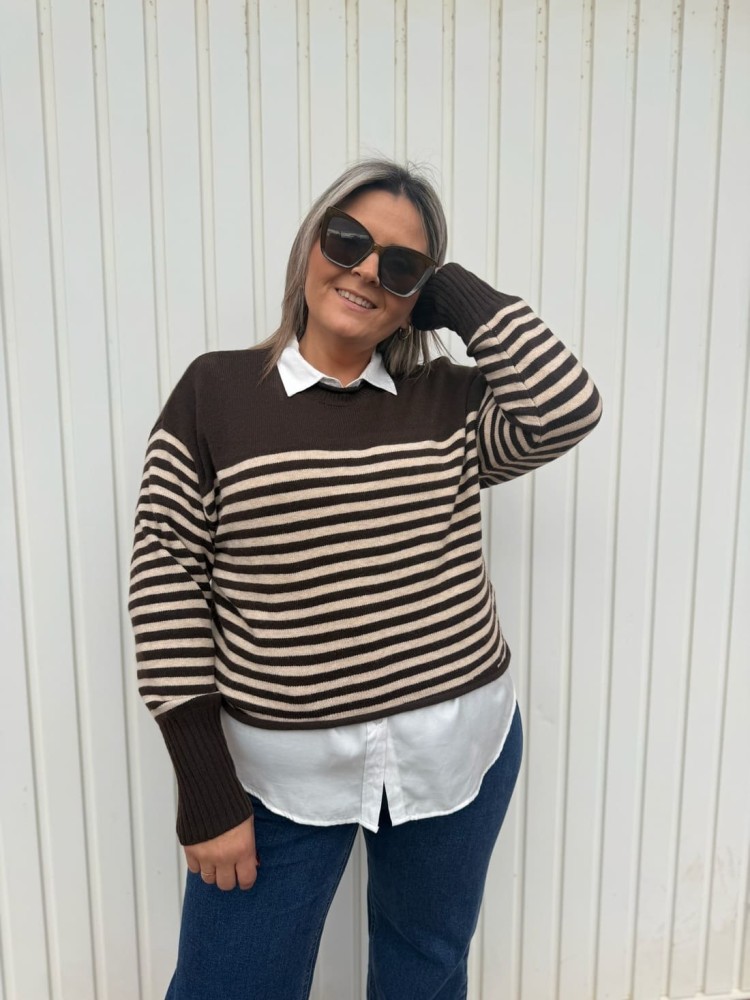 Jersey Rayas Chocolate