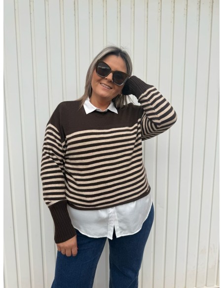 Jersey Rayas Chocolate