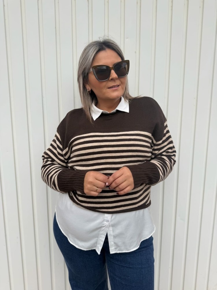 Jersey Rayas Chocolate