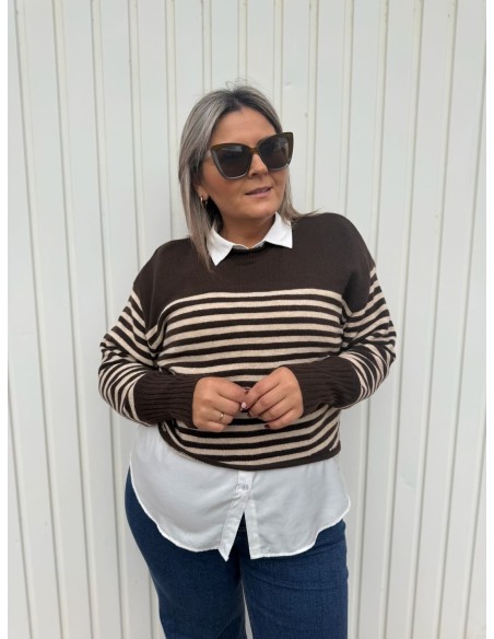 Jersey Rayas Chocolate