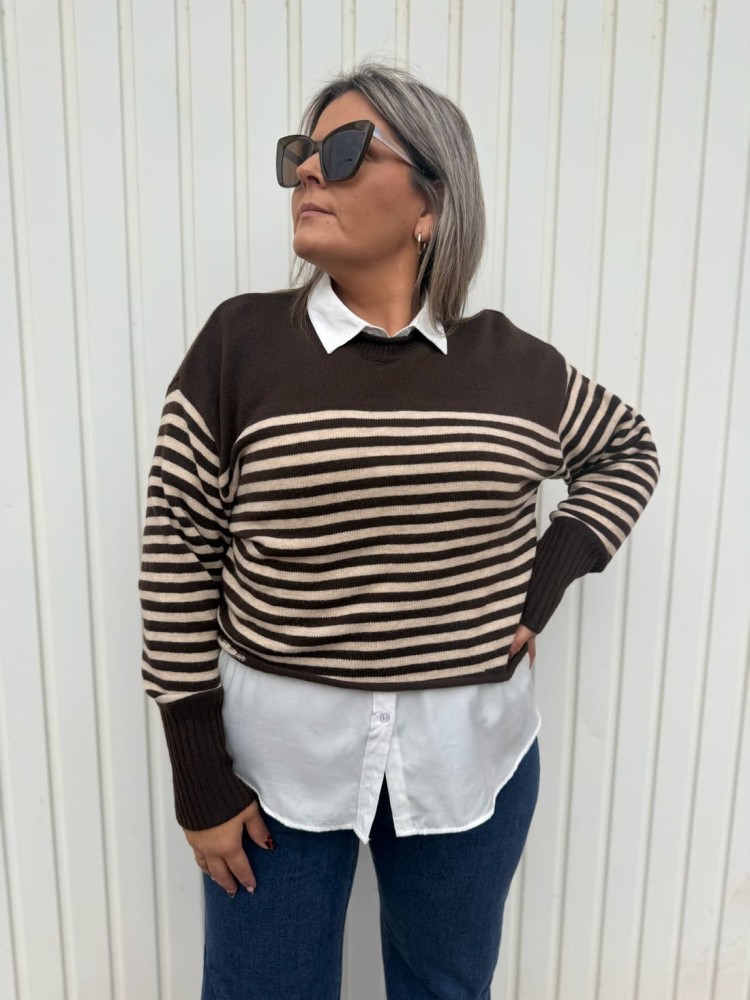 Jersey Rayas Chocolate