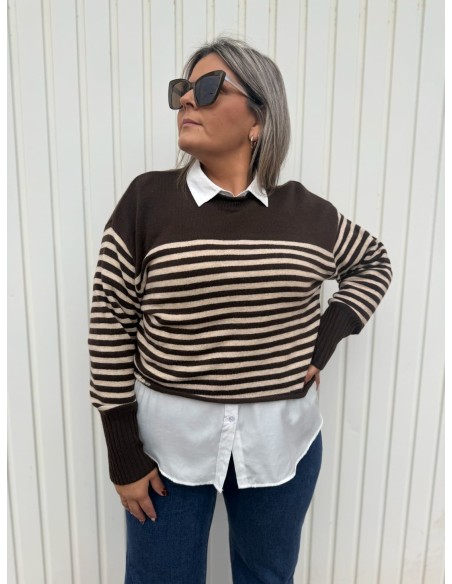 Jersey Rayas Chocolate