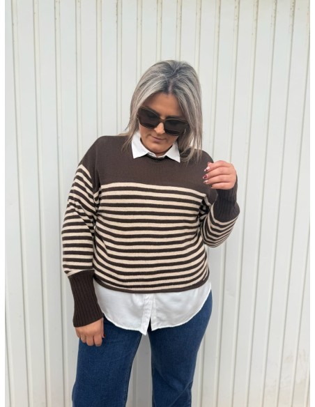 Jersey Rayas Chocolate