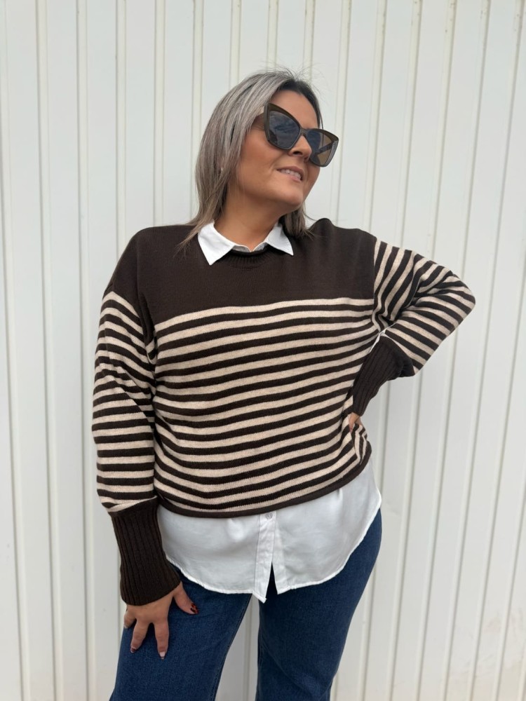 Jersey Rayas Chocolate