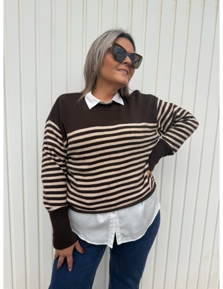 Jersey Rayas Chocolate