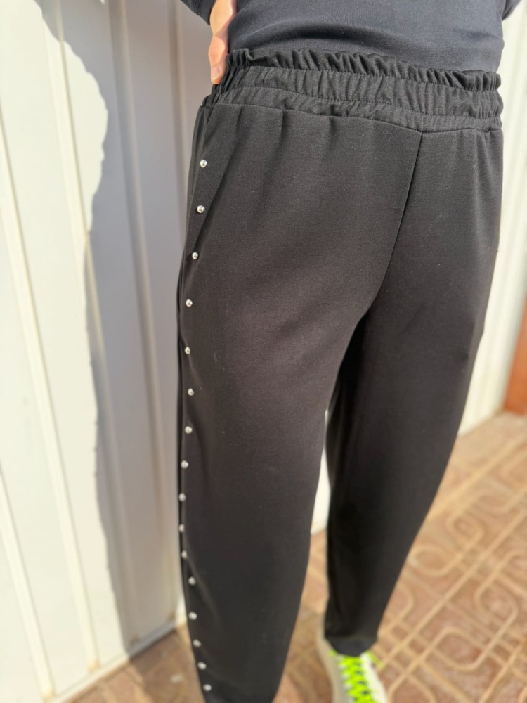 Pantalón Chándal Tachuelas Negro