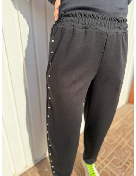 Pantalón Chándal Tachuelas Negro