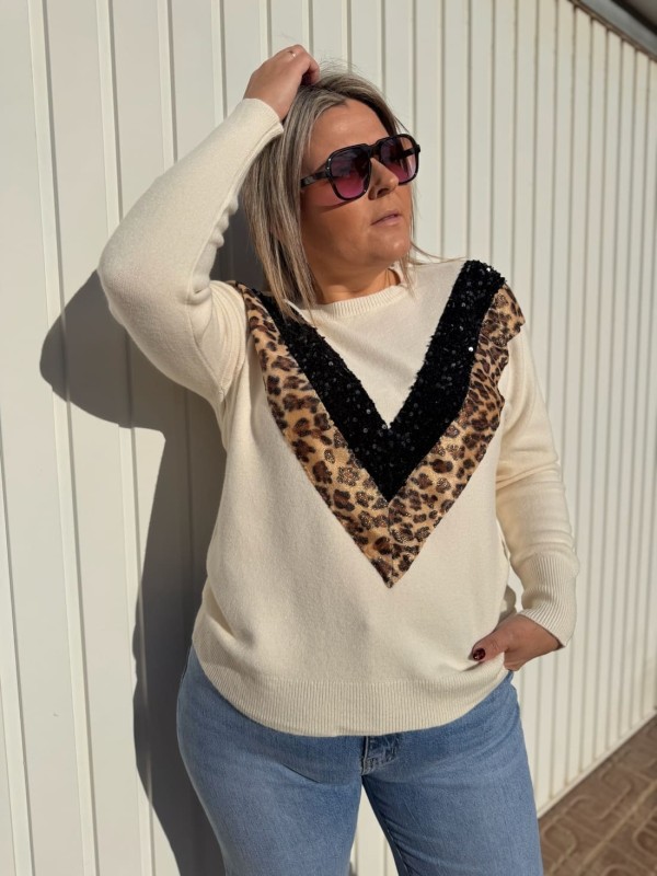 Jersey Leopardo Lentejuelas