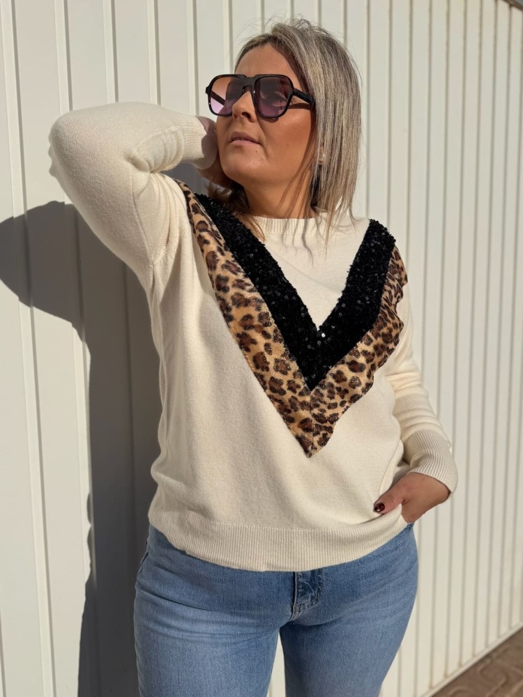 Jersey Leopardo Lentejuelas