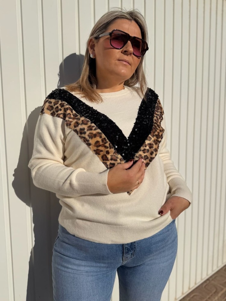 Jersey Leopardo Lentejuelas
