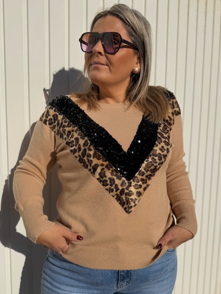 Jersey Leopardo Lentejuelas