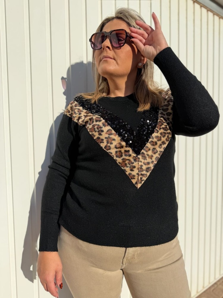 Jersey Leopardo Lentejuelas