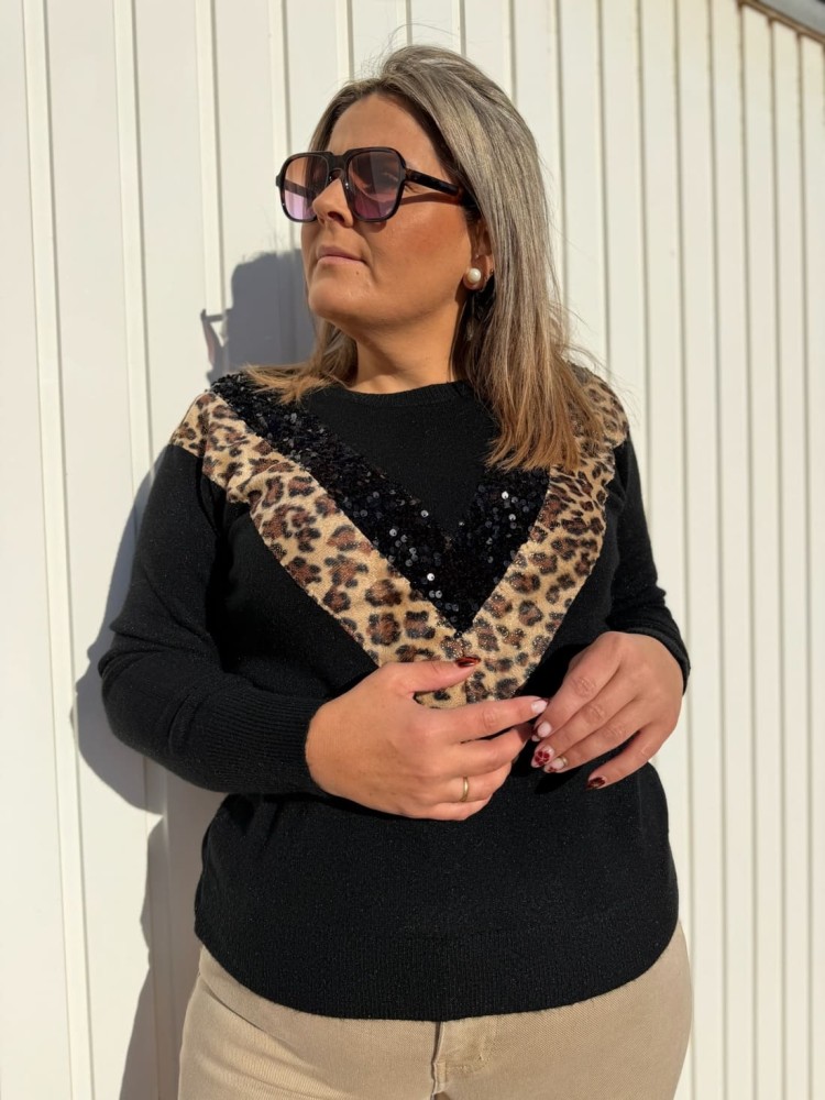 Jersey Leopardo Lentejuelas