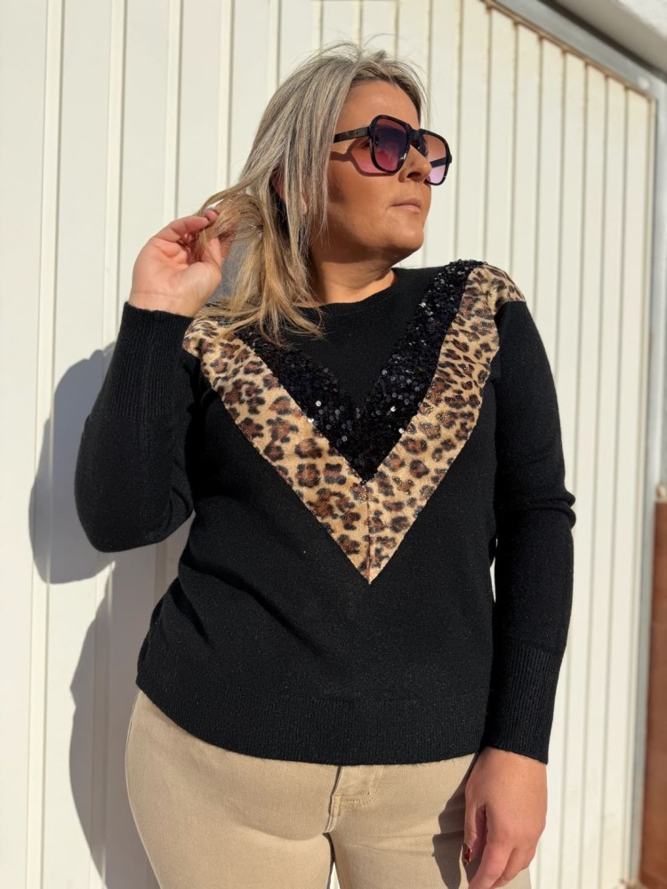 Jersey Leopardo Lentejuelas