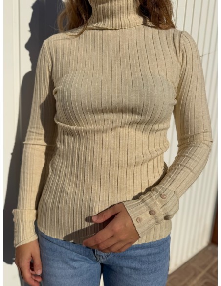 Suéter Canalé Cuello Alto