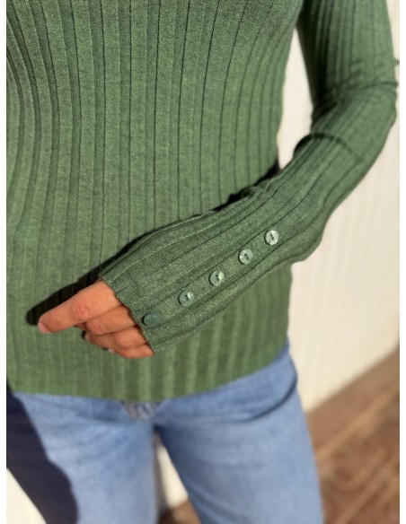 Suéter Canalé Cuello Alto