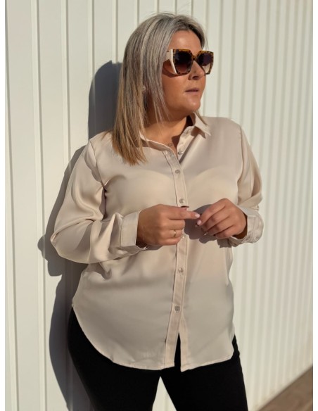 Camisa Satinada Beige