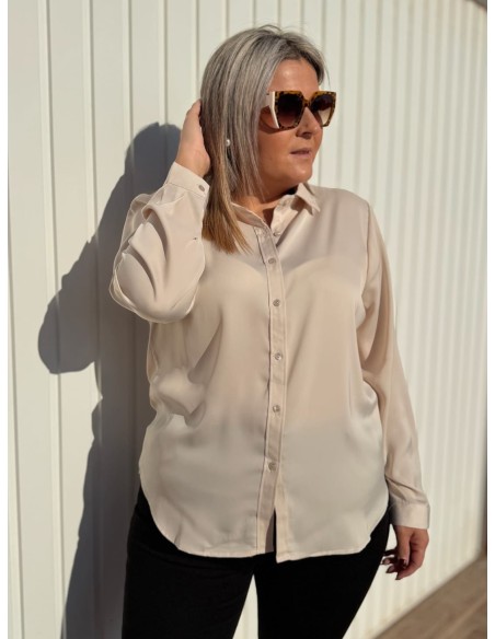 Camisa Satinada Beige