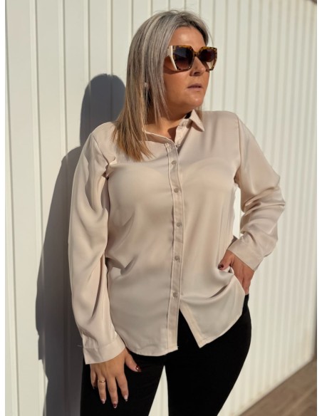 Camisa Satinada Beige
