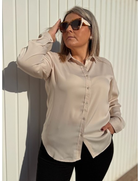 Camisa Satinada Beige