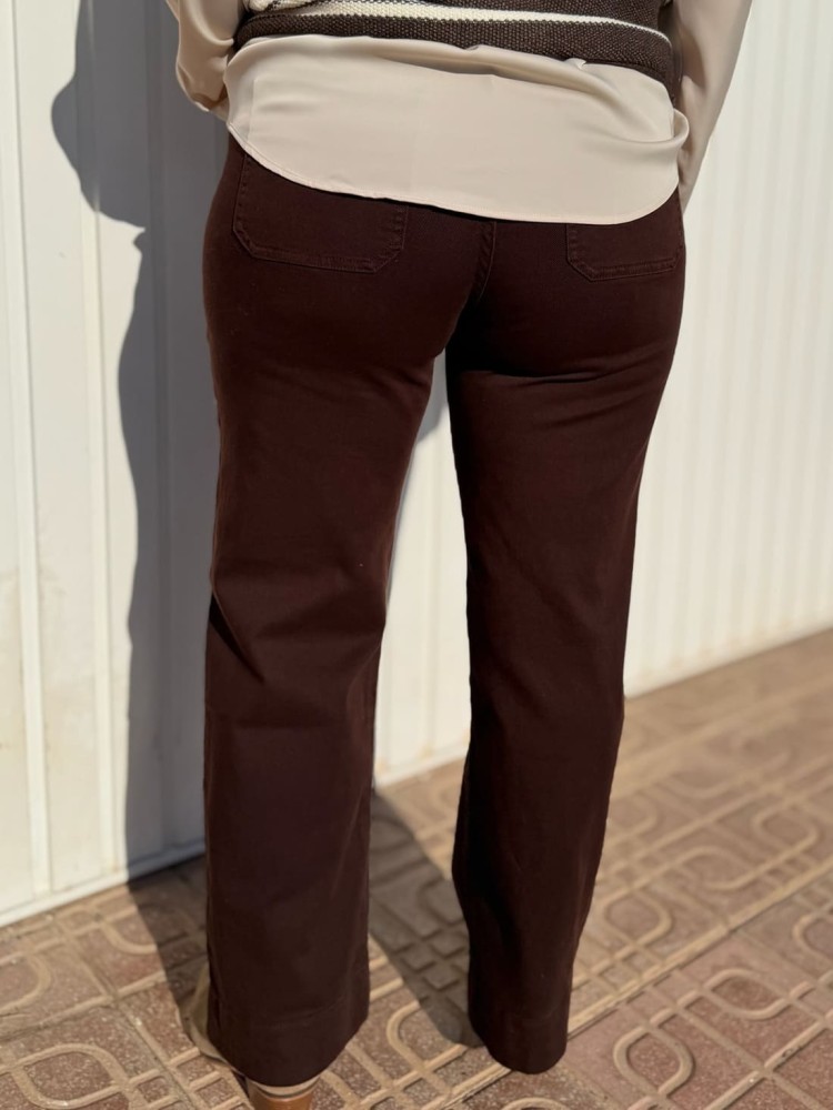 Pantalón Botones Chocolate
