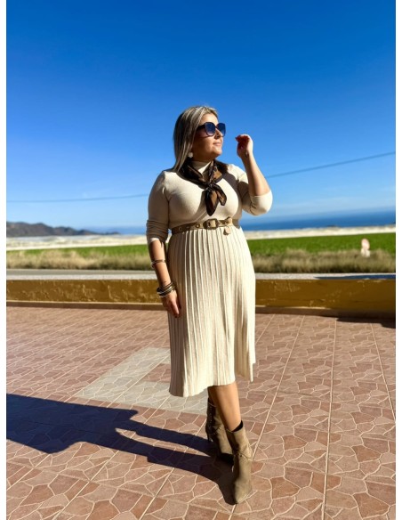 Vestido Punto Pliegues