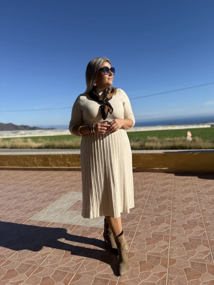 Vestido Punto Pliegues