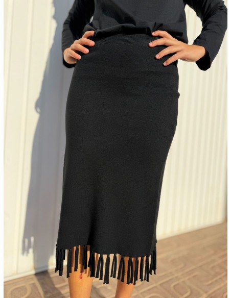 Falda Punto Flecos