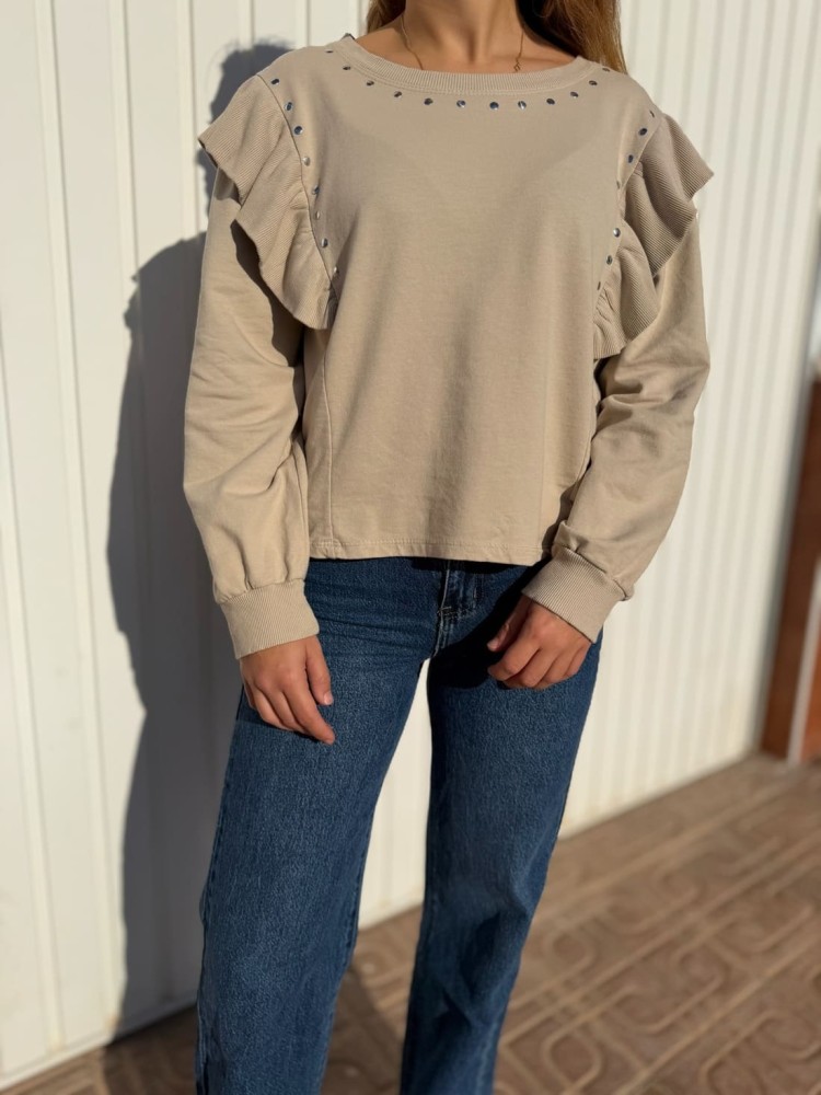 Sudadera Tachuelas Volante