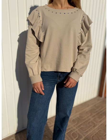 Sudadera Tachuelas Volante