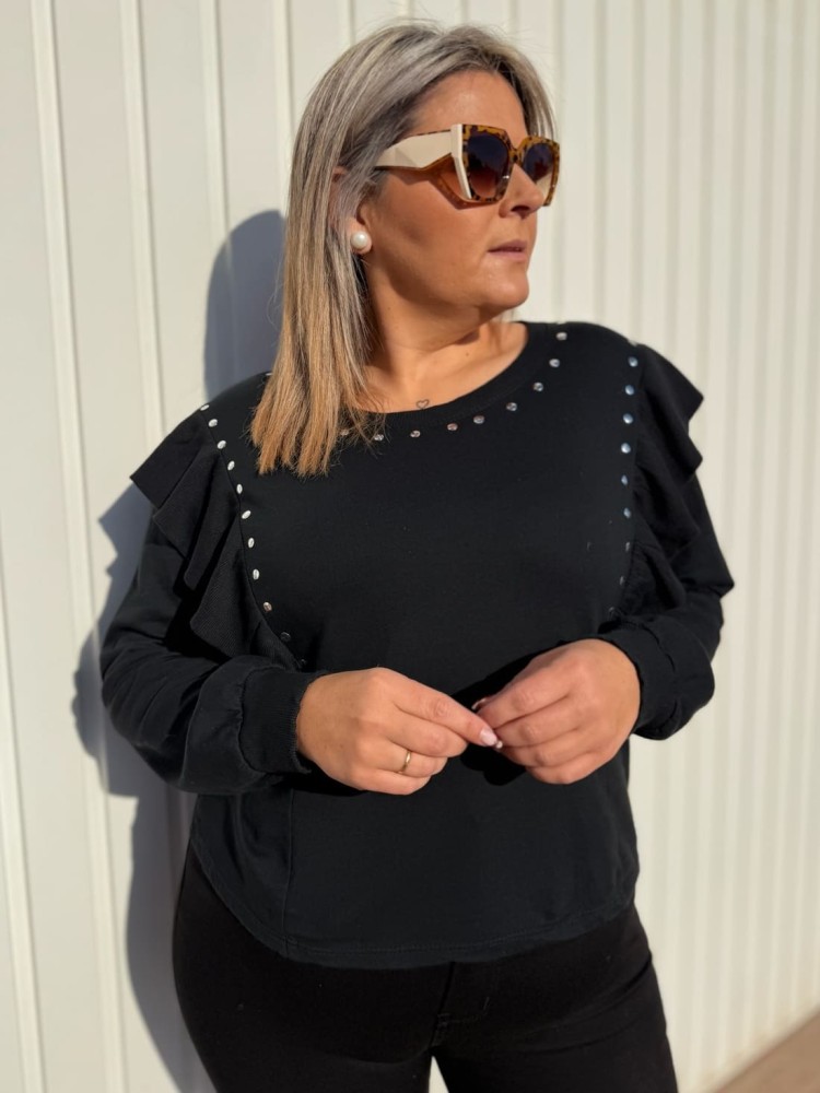 Sudadera Tachuelas Volante