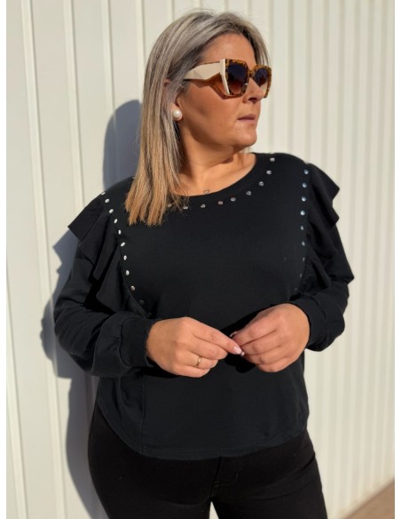 Sudadera Tachuelas Volante