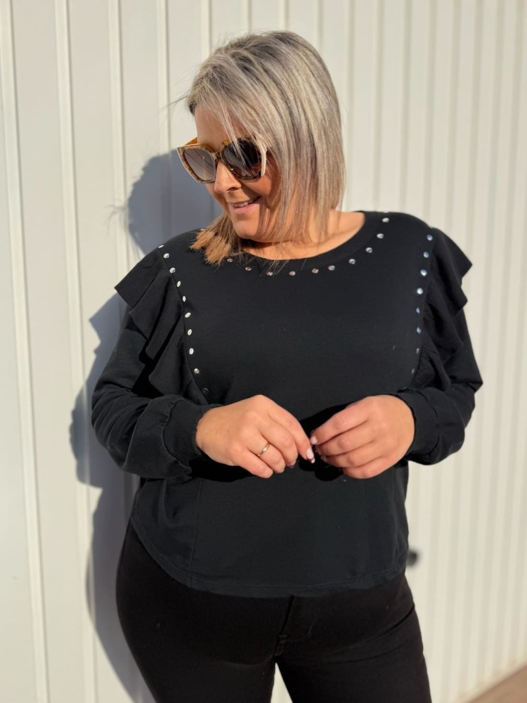 Sudadera Tachuelas Volante